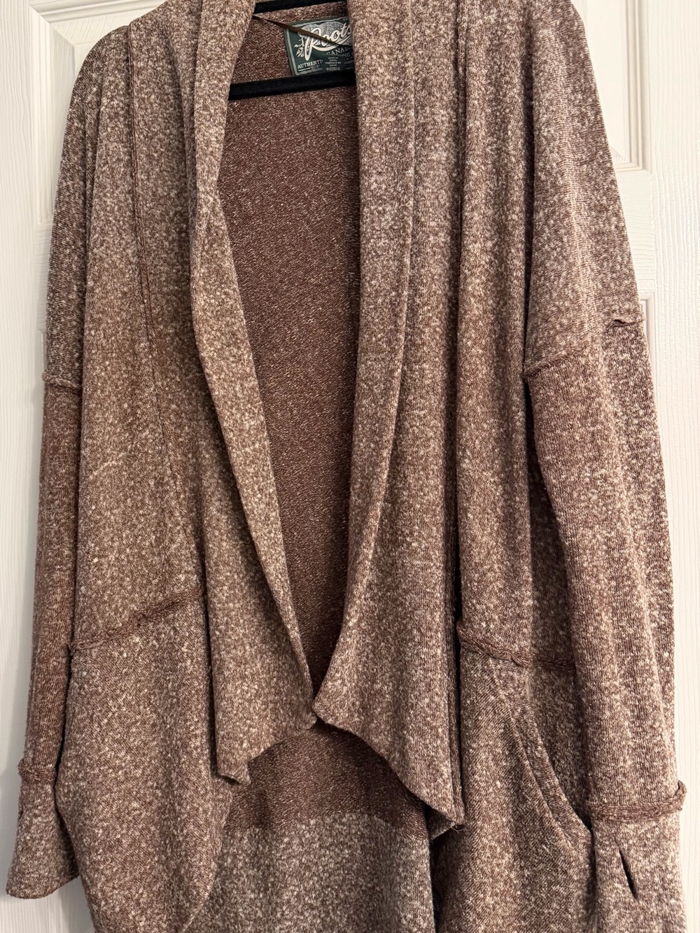 Roots Brown Open-Front Cozy Cardigan Sweater